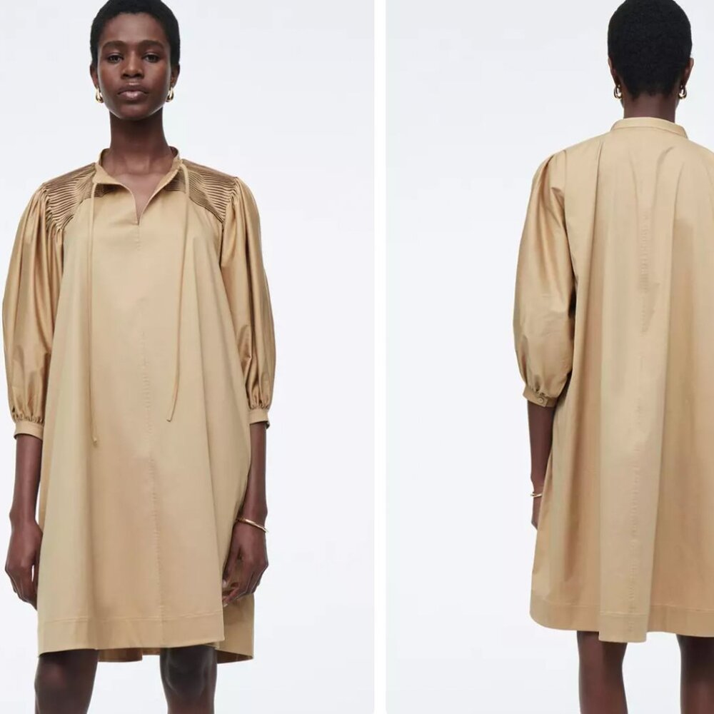 COS Tie-Detail Pleated Mini Dress